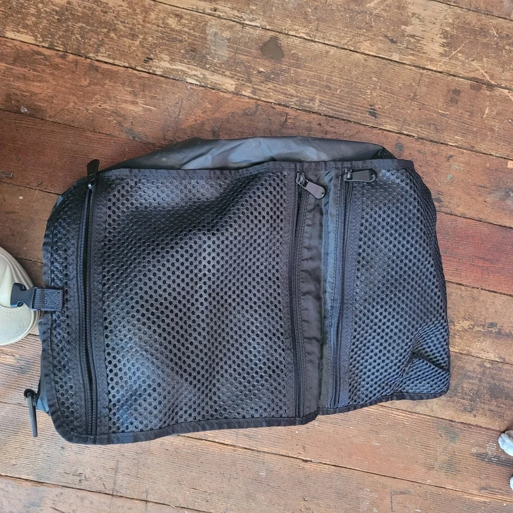 Vintage TV Guide Black Nylon Duffel Bag Promo Media Travel Gym Bag Mesh Pockets